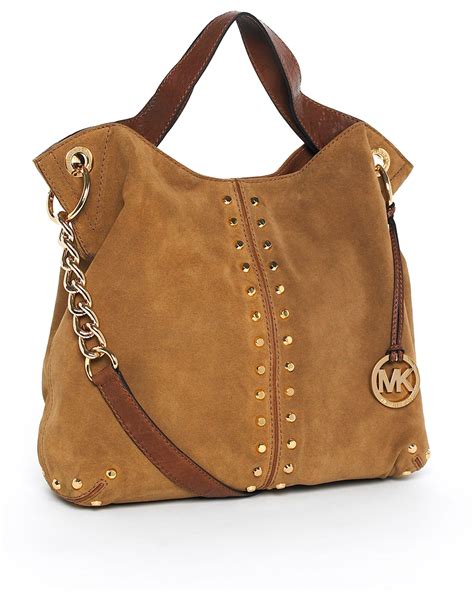 michael kors brown cross bag|michael kors brown suede purse.